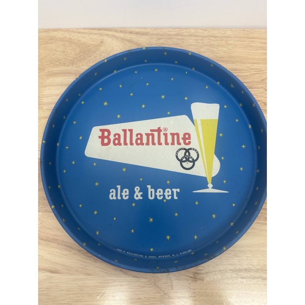 Vintage BALLANTINE Ale & Beer Purity Body Flavor Advertising Metal Serving Tray‎